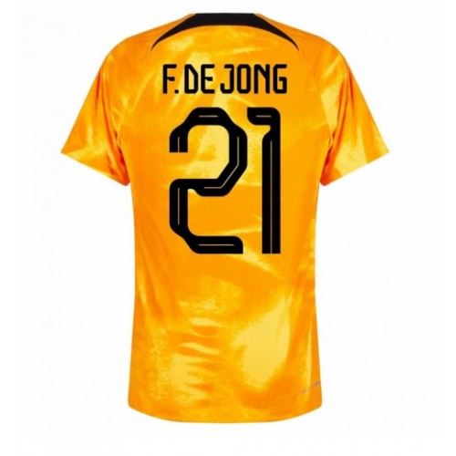 Fotbalové Dres Holandsko Frenkie de Jong #21 Domácí MS 2022 Krátký Rukáv
